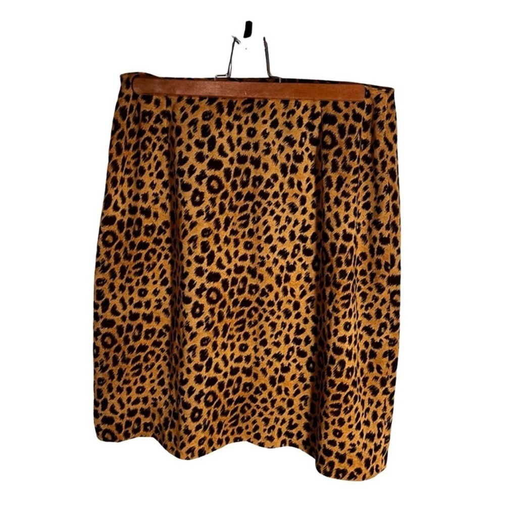 Liz Claiborne Vintage 90s Leopard Print Women's Midi Skirt || Size 12